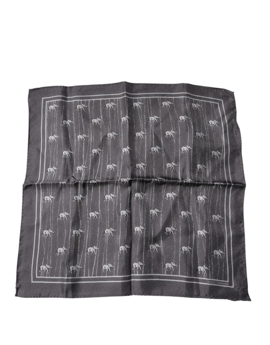 Dolce & Gabbana Brown Elephant Fantasy Handkerchief Scarf by Dolce & Gabbana