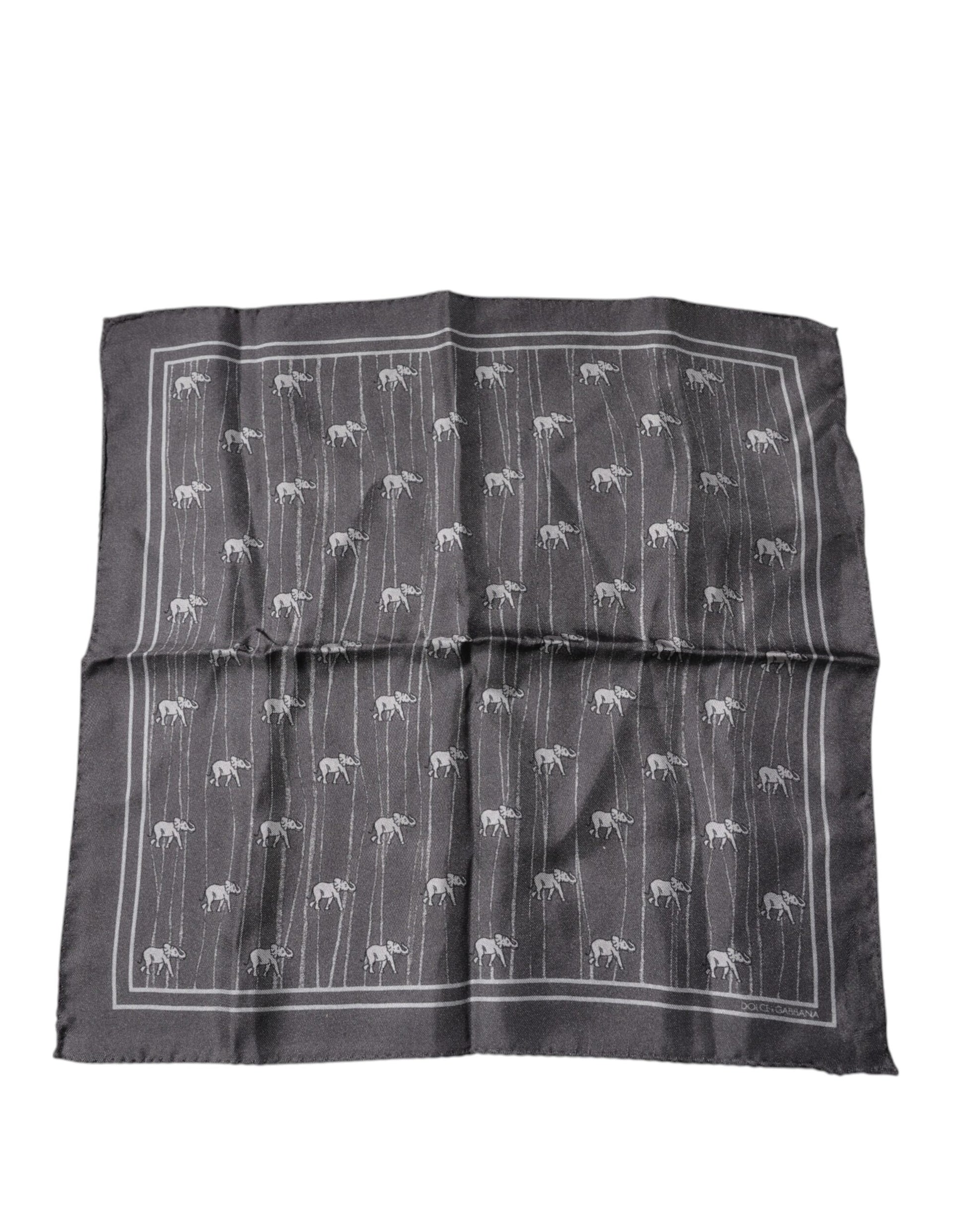 Dolce & Gabbana Brown Elephant Fantasy Handkerchief Scarf by Dolce & Gabbana