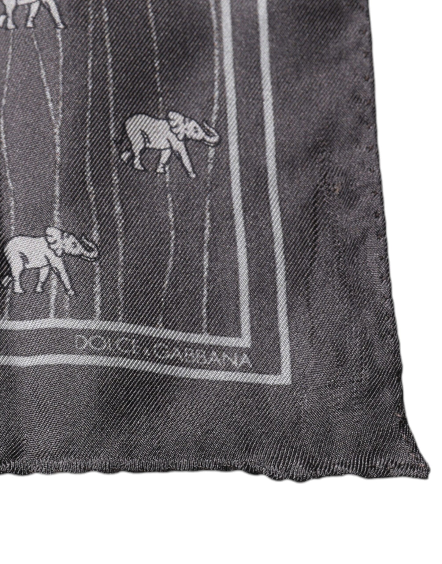 Dolce & Gabbana Brown Elephant Fantasy Handkerchief Scarf by Dolce & Gabbana