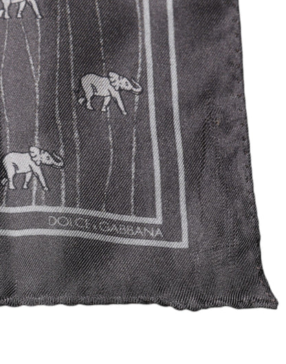 Dolce & Gabbana Brown Elephant Fantasy Handkerchief Scarf by Dolce & Gabbana