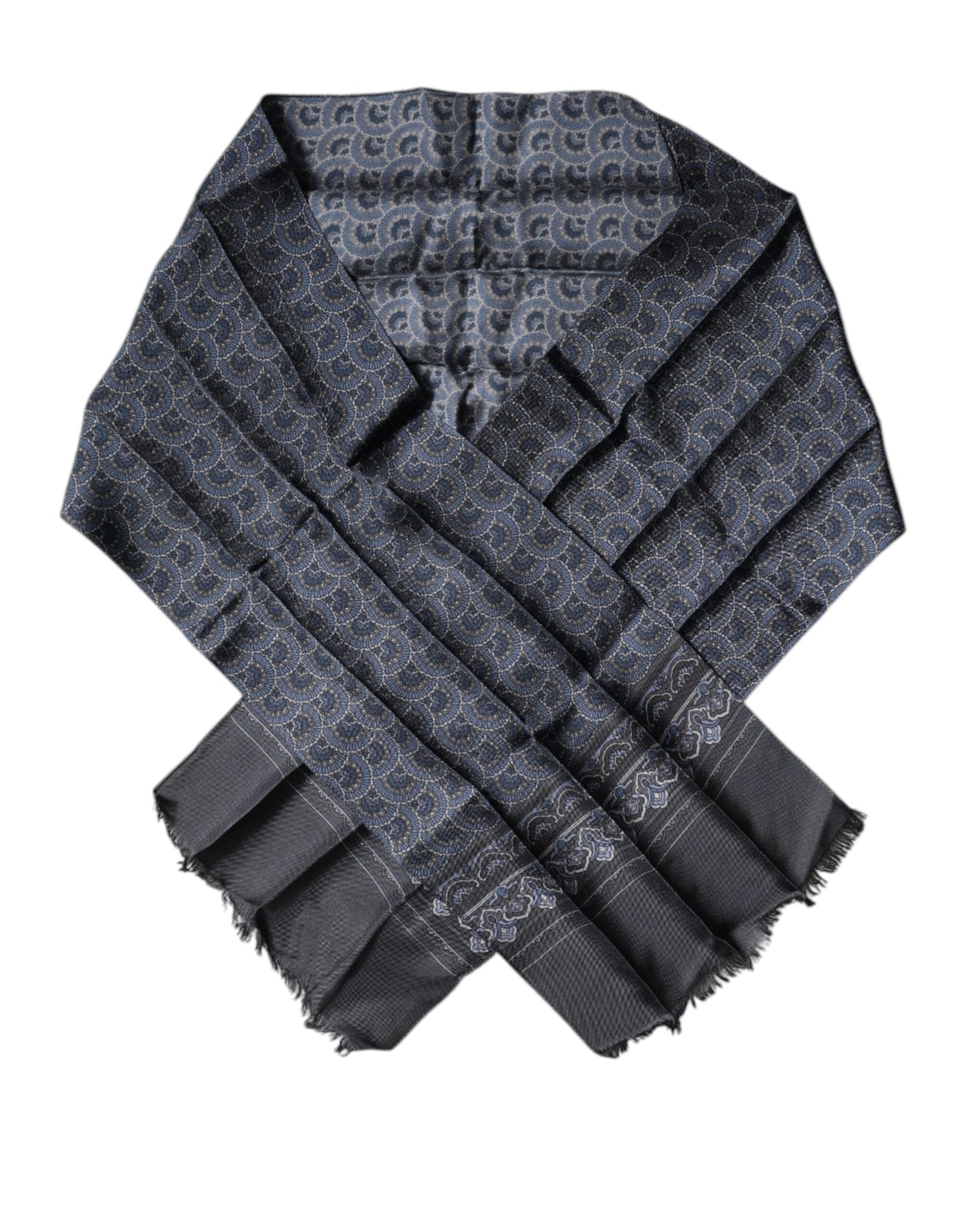 Dolce & Gabbana Dark Blue Fantasy Silk Neck Wrap Shawl Scarf by Dolce & Gabbana