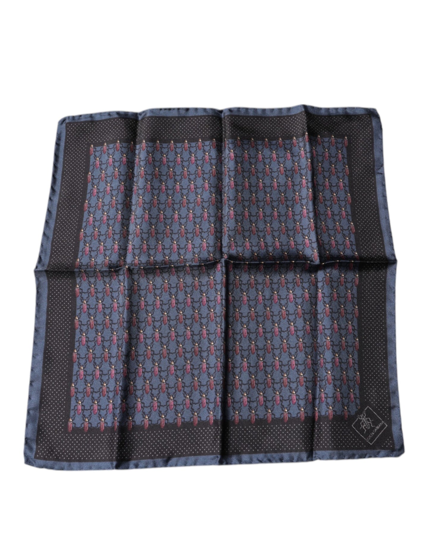 Dolce & Gabbana Dark Blue Beetle Square Handkerchief Scarf by Dolce & Gabbana