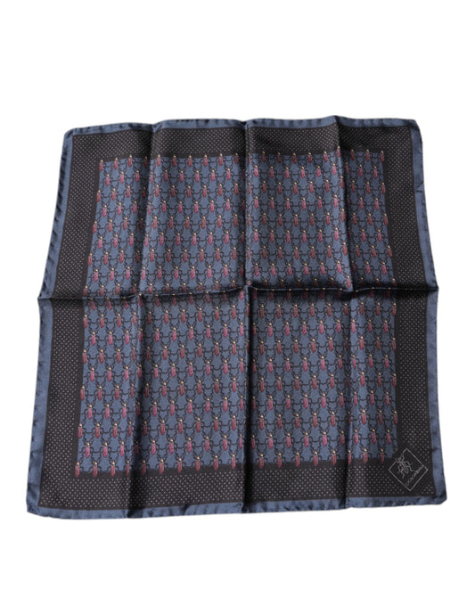 Dolce & Gabbana Dark Blue Beetle Square Handkerchief Scarf by Dolce & Gabbana