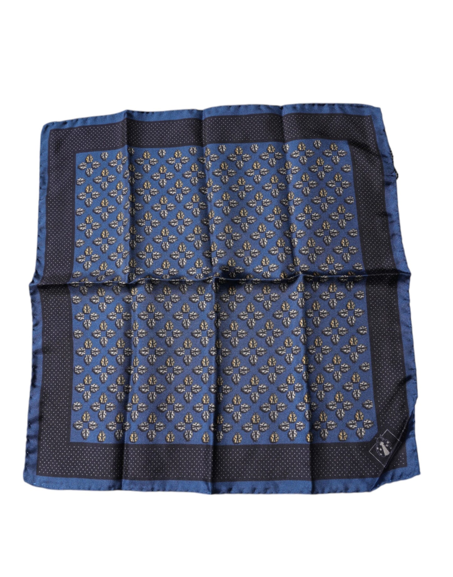 Dolce & Gabbana Blue Lady Bug Silk Square Handkerchief Scarf by Dolce & Gabbana