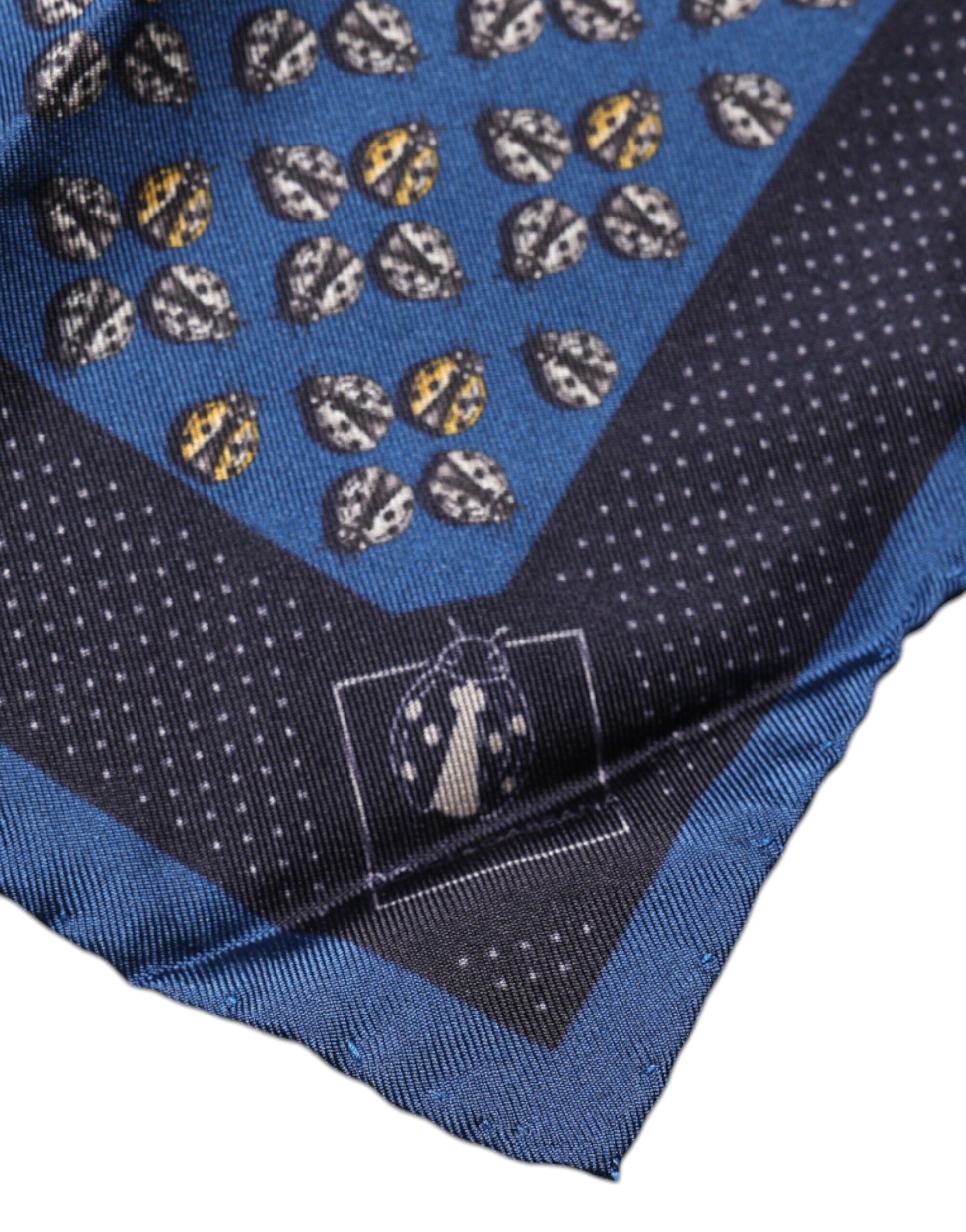 Dolce & Gabbana Blue Lady Bug Silk Square Handkerchief Scarf by Dolce & Gabbana