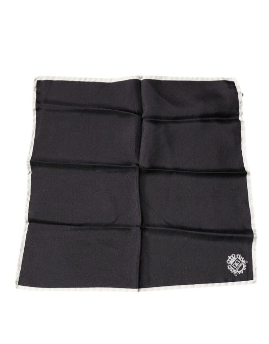 Dolce & Gabbana Black Crown Logo Square Handkerchief Scarf by Dolce & Gabbana