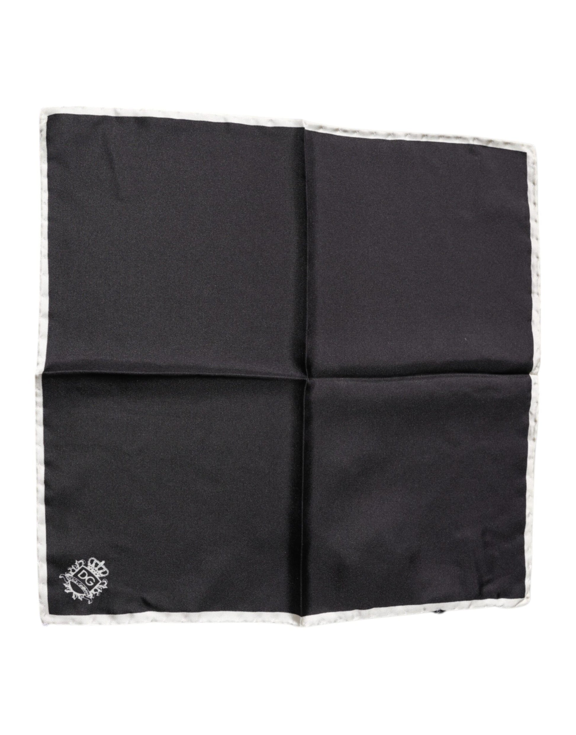Dolce & Gabbana Black Crown Logo Square Handkerchief Scarf by Dolce & Gabbana
