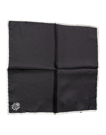Dolce & Gabbana Black Crown Logo Square Handkerchief Scarf by Dolce & Gabbana
