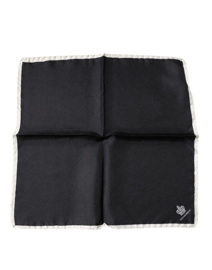 Dolce & Gabbana Black Crown Logo Square Handkerchief Scarf by Dolce & Gabbana