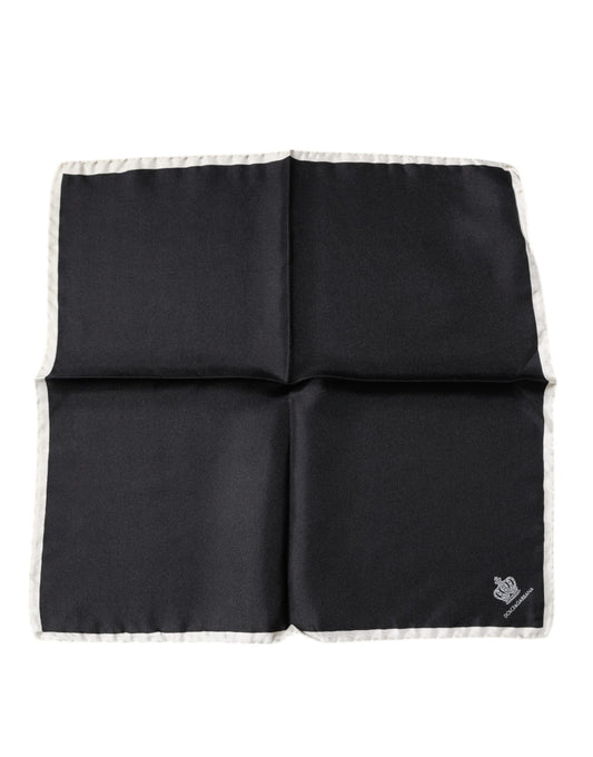 Dolce & Gabbana Black Crown Logo Square Handkerchief Scarf by Dolce & Gabbana