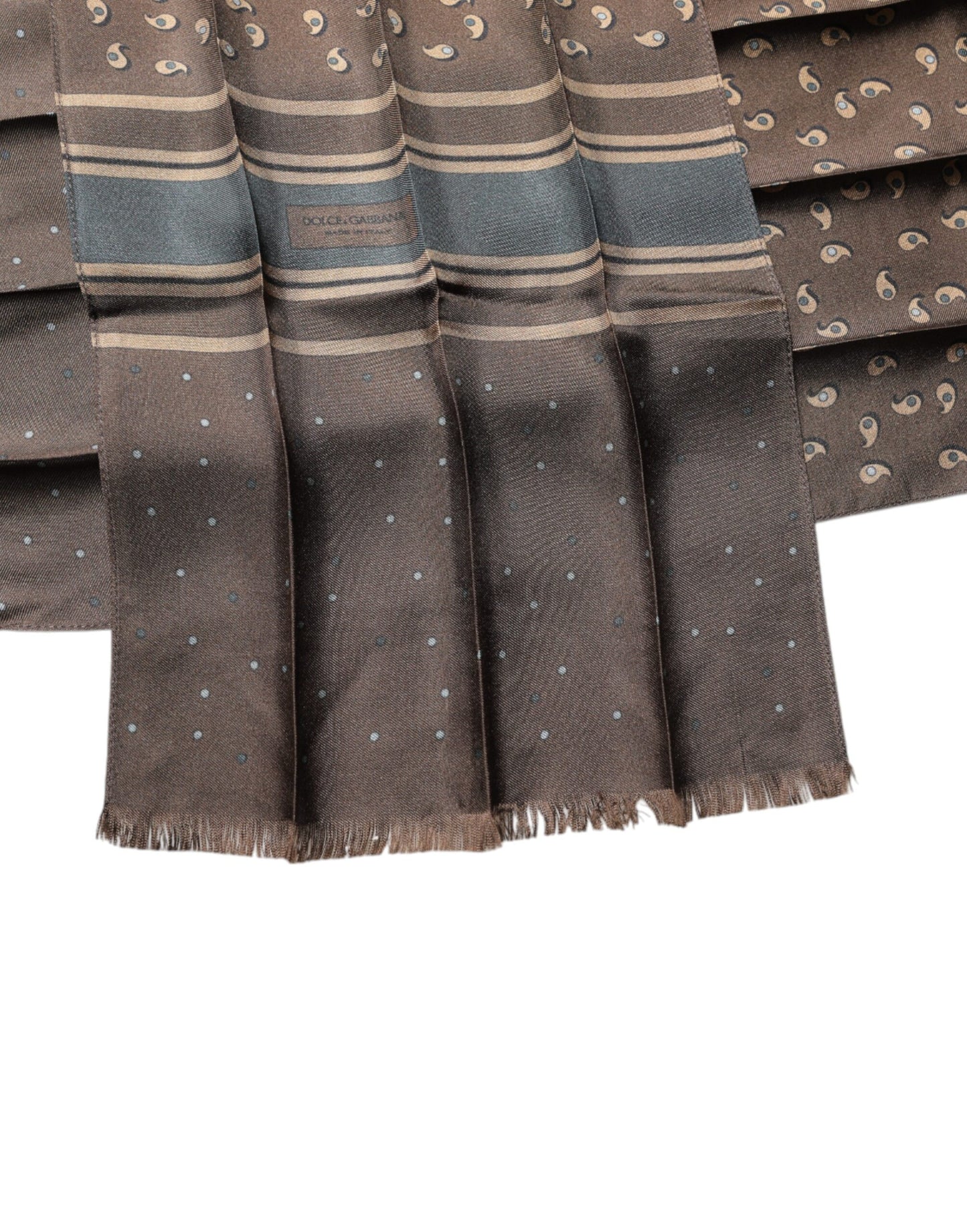 Dolce & Gabbana Brown Fantasy Silk Neck Wrap Shawl Scarf by Dolce & Gabbana
