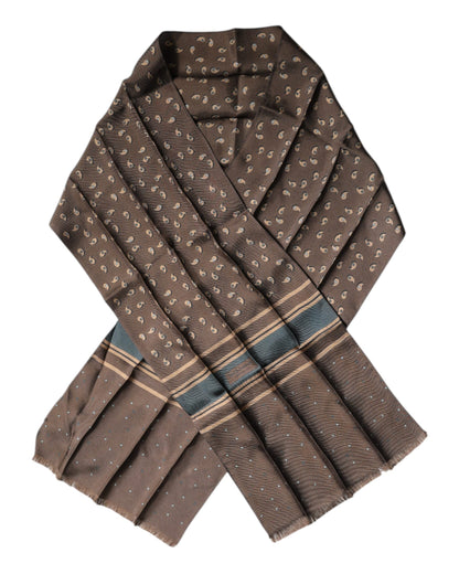 Dolce & Gabbana Brown Fantasy Silk Neck Wrap Shawl Scarf by Dolce & Gabbana