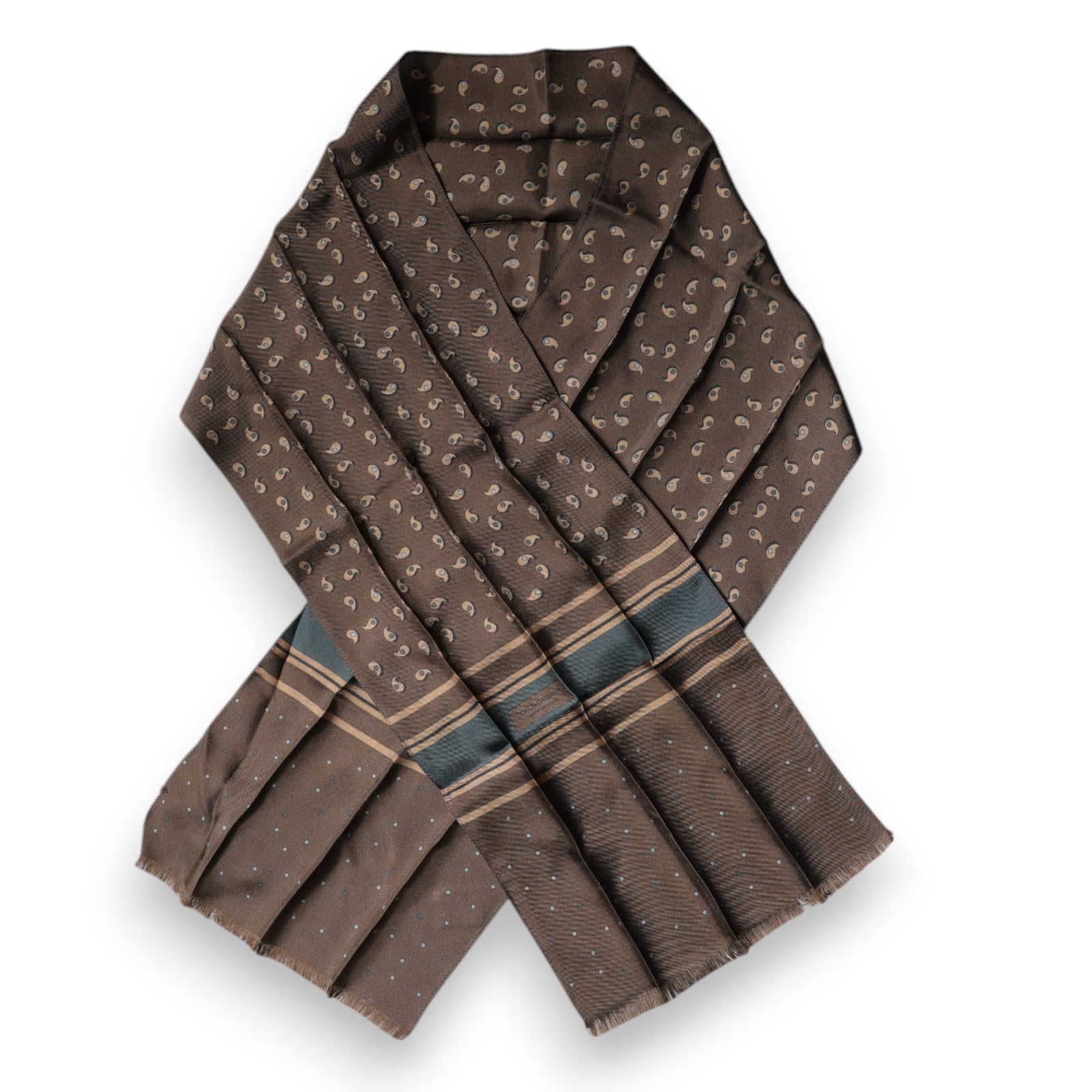 Dolce & Gabbana Brown Fantasy Silk Neck Wrap Shawl Scarf by Dolce & Gabbana
