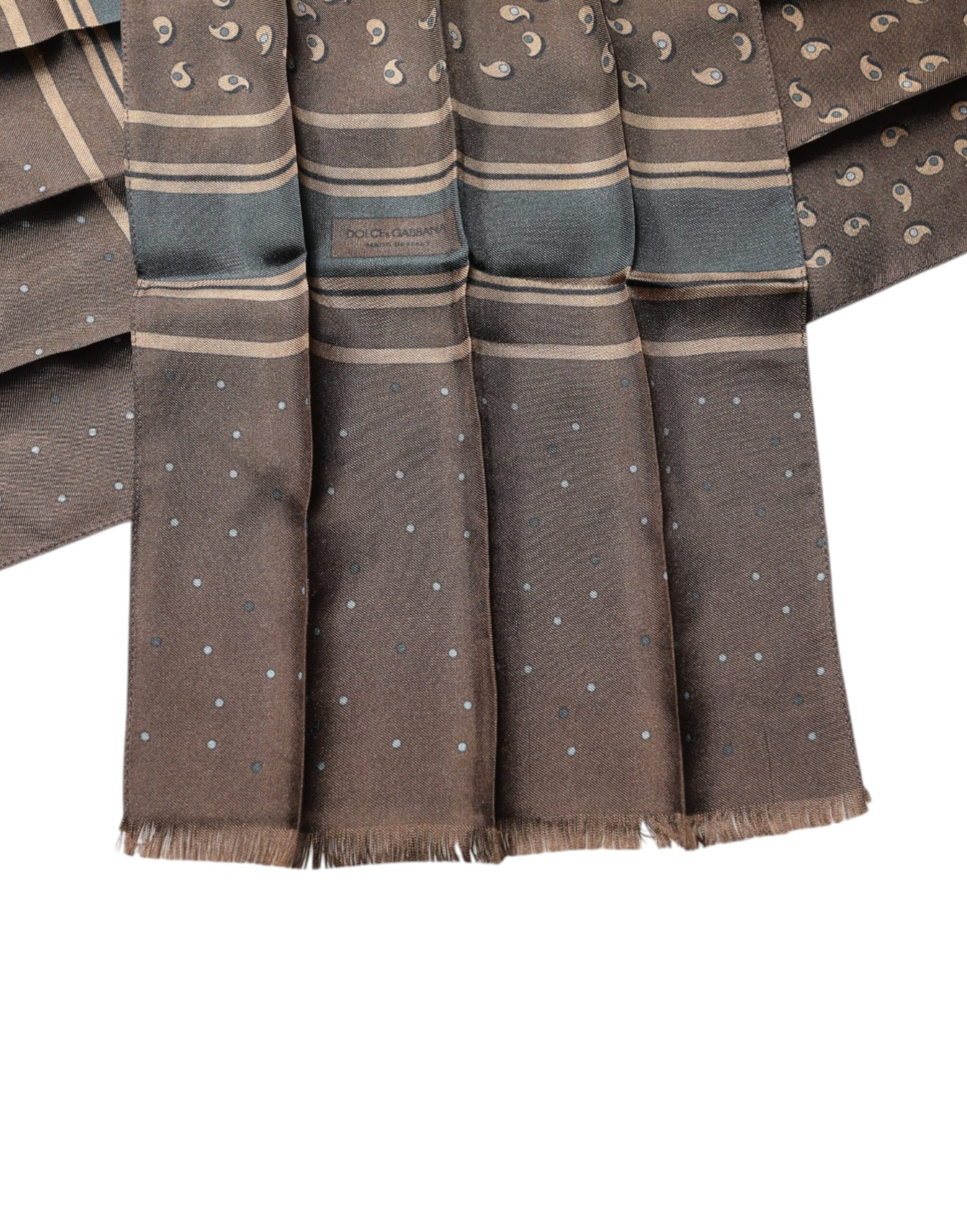 Dolce & Gabbana Brown Fantasy Silk Neck Wrap Shawl Scarf by Dolce & Gabbana