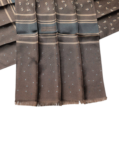 Dolce & Gabbana Brown Fantasy Silk Neck Wrap Shawl Scarf by Dolce & Gabbana