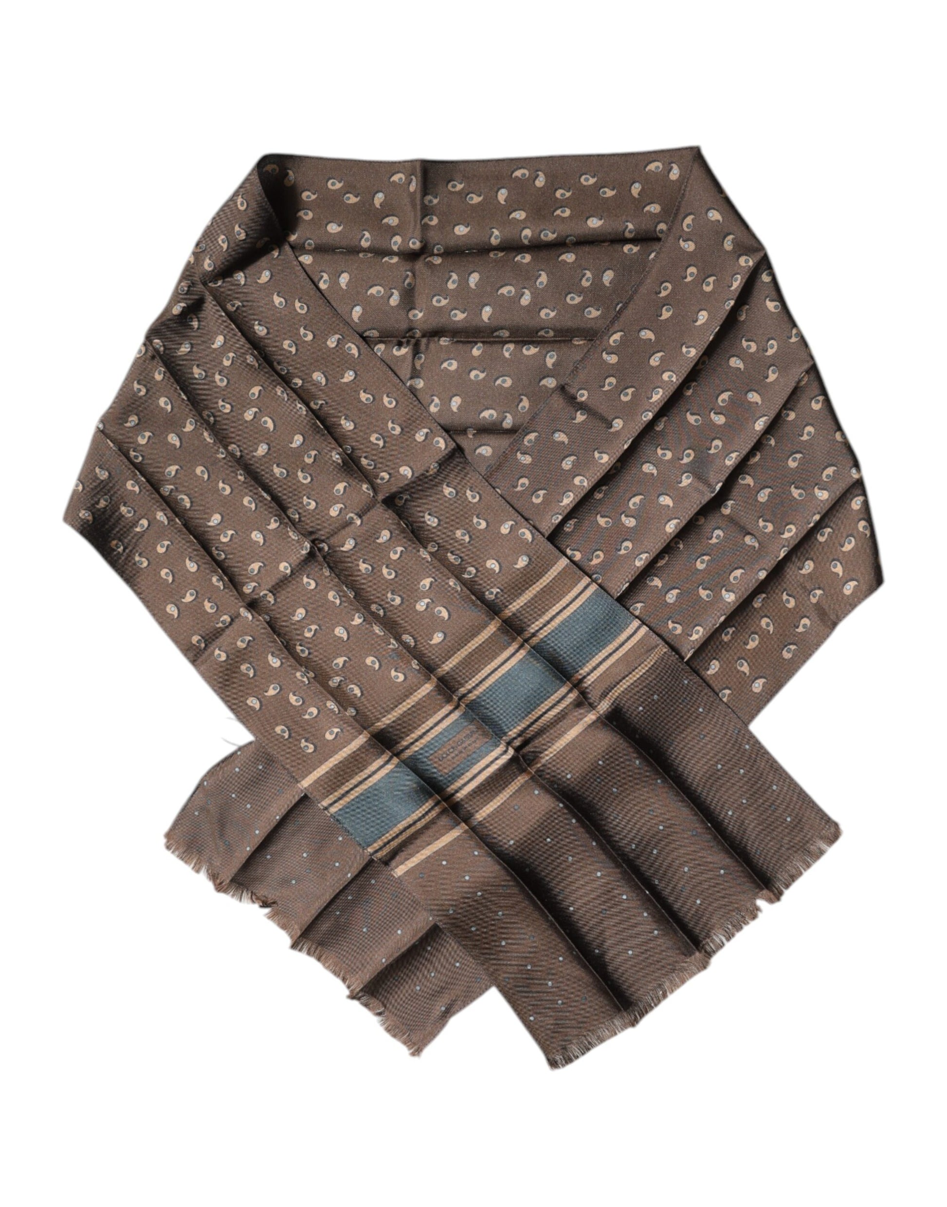 Dolce & Gabbana Brown Fantasy Silk Neck Wrap Shawl Scarf by Dolce & Gabbana