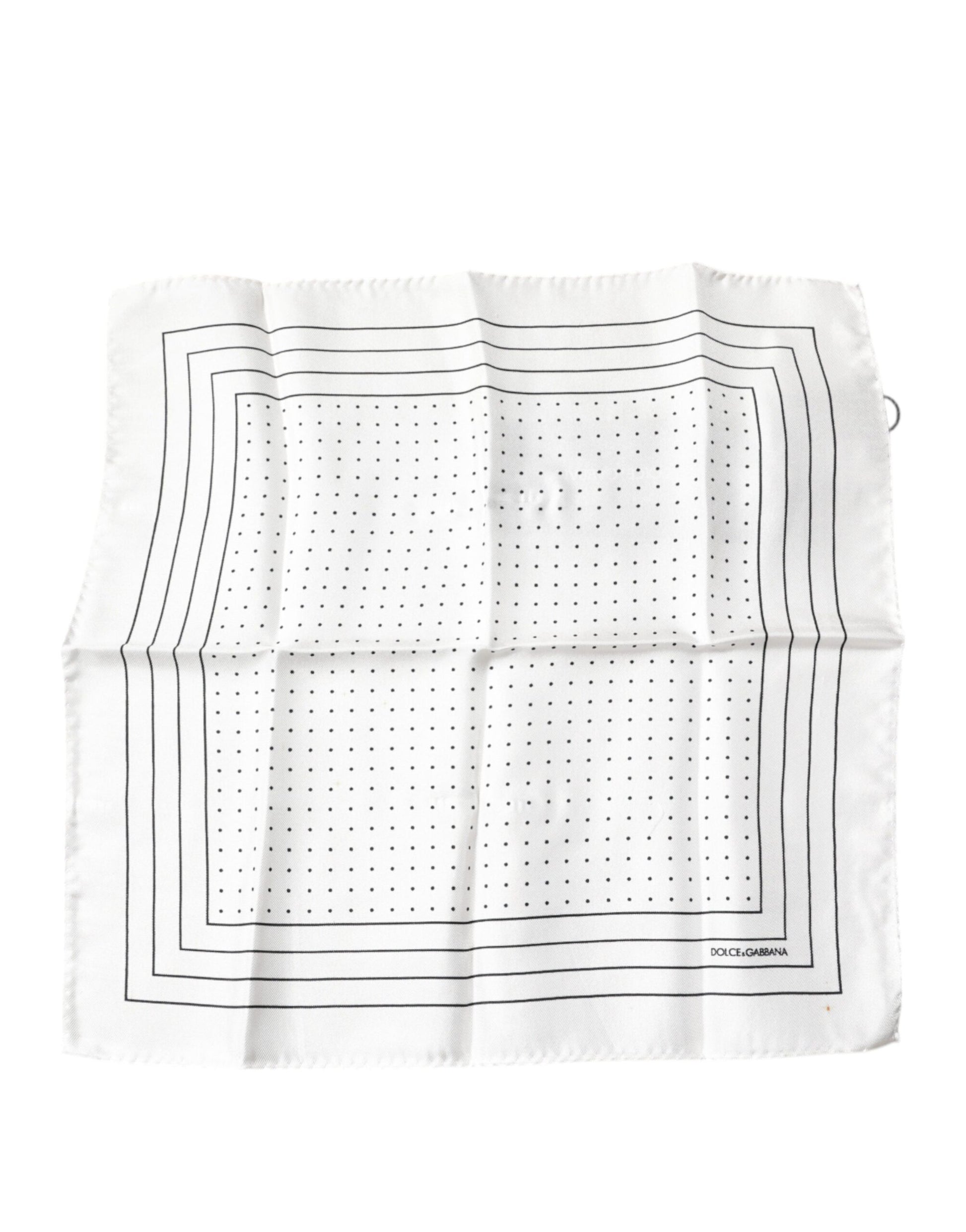 Dolce & Gabbana White Polka Dots Square Handkerchief Scarf by Dolce & Gabbana