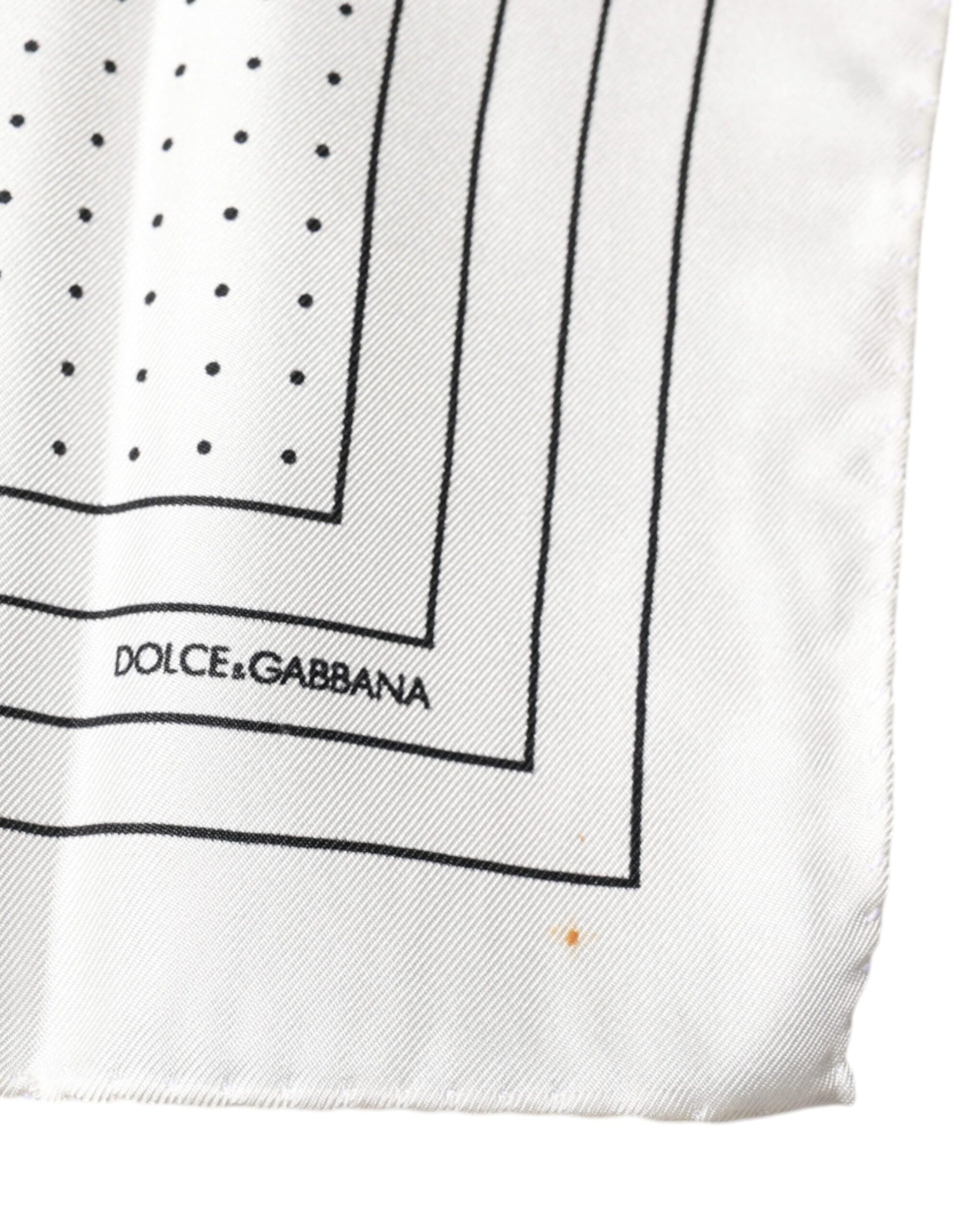 Dolce & Gabbana White Polka Dots Square Handkerchief Scarf by Dolce & Gabbana