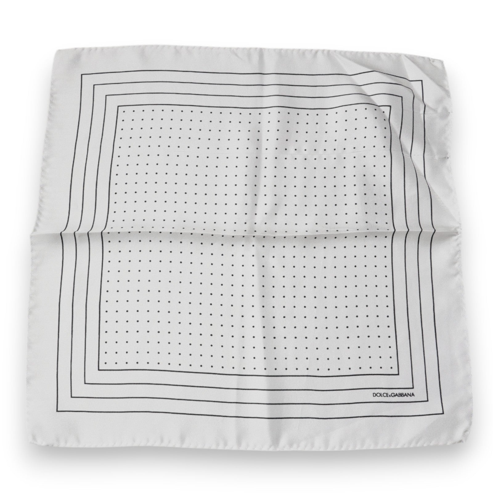 Dolce & Gabbana White Polka Dots Square Handkerchief Scarf by Dolce & Gabbana