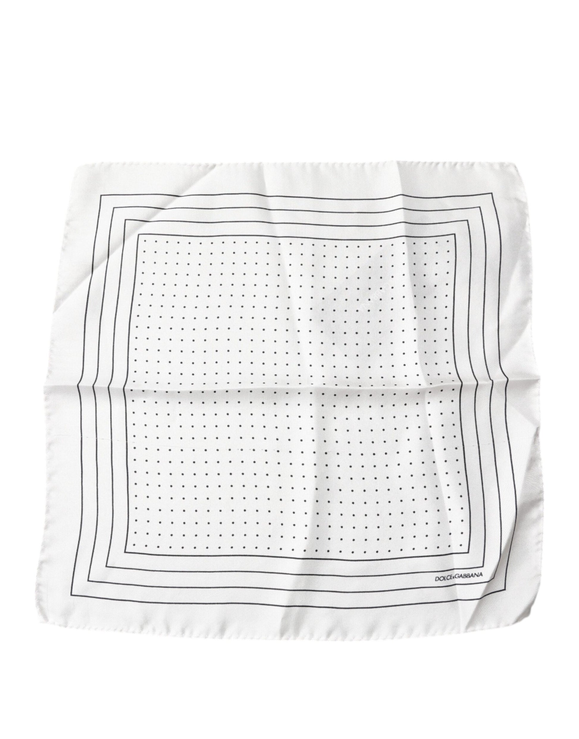Dolce & Gabbana White Polka Dots Square Handkerchief Scarf by Dolce & Gabbana