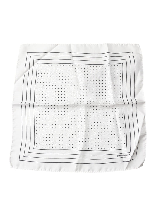 Dolce & Gabbana White Polka Dots Square Handkerchief Scarf by Dolce & Gabbana