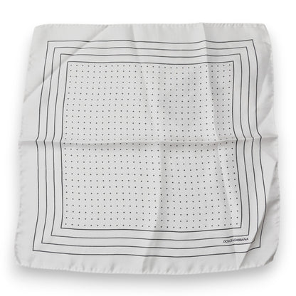 Dolce & Gabbana White Polka Dots Square Handkerchief Scarf by Dolce & Gabbana