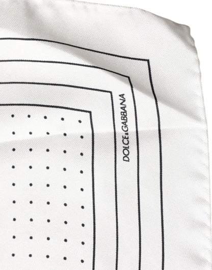 Dolce & Gabbana White Polka Dots Square Handkerchief Scarf by Dolce & Gabbana
