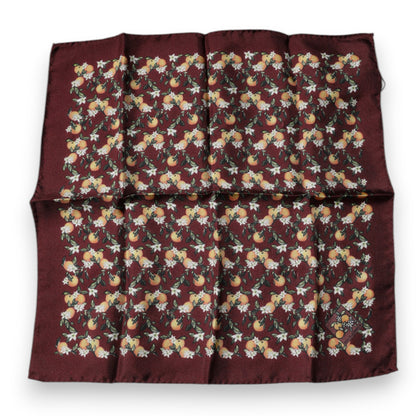 Dolce & Gabbana Maroon Oranges Silk Square Handkerchief Scarf by Dolce & Gabbana