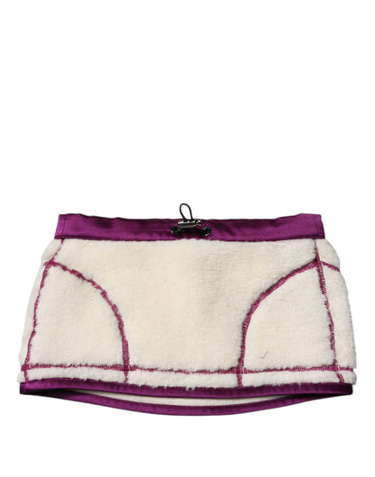 Dolce & Gabbana White Purple Cashmere Fleece Neck Warmer Scarf by Dolce & Gabbana