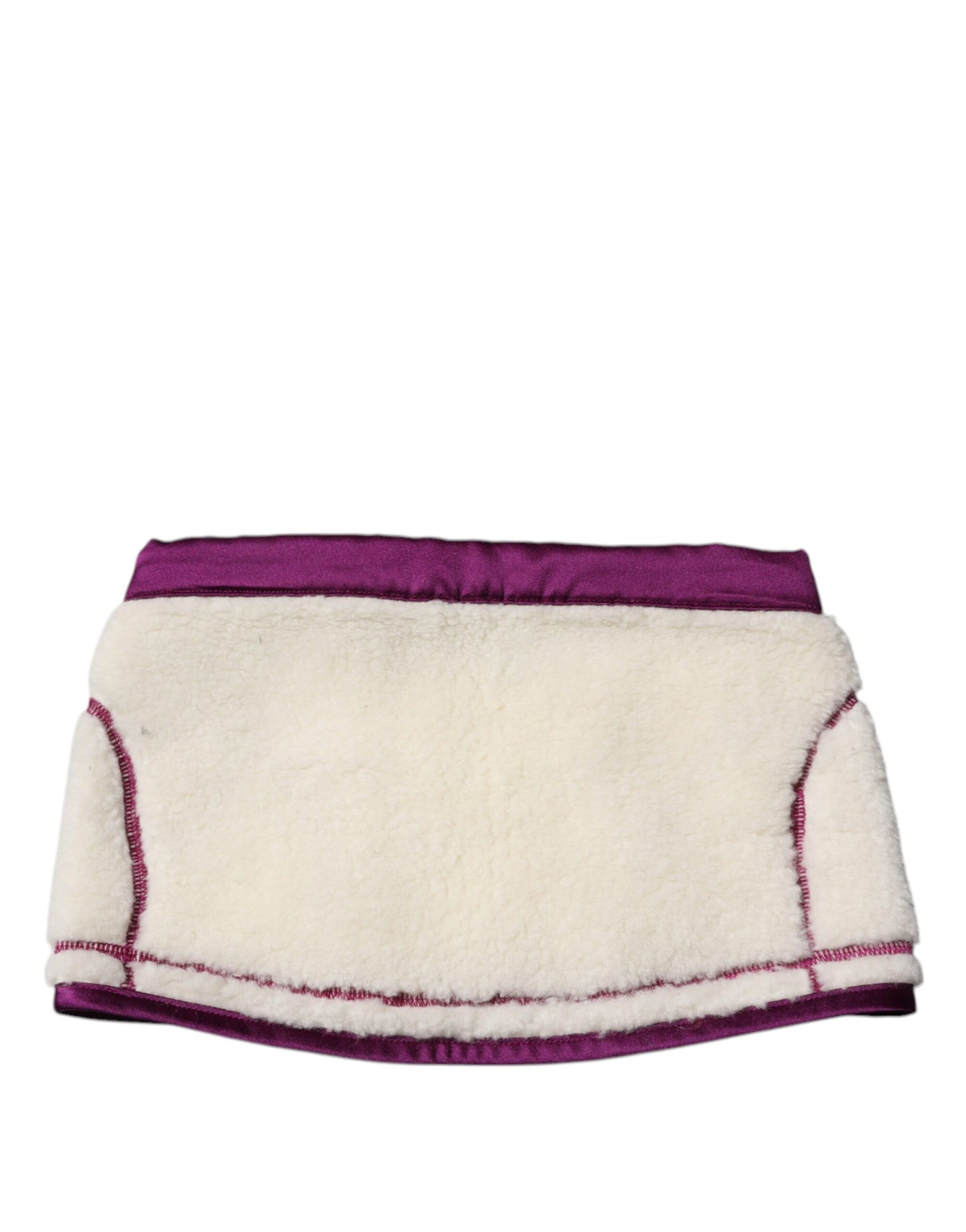 Dolce & Gabbana White Purple Cashmere Fleece Neck Warmer Scarf by Dolce & Gabbana