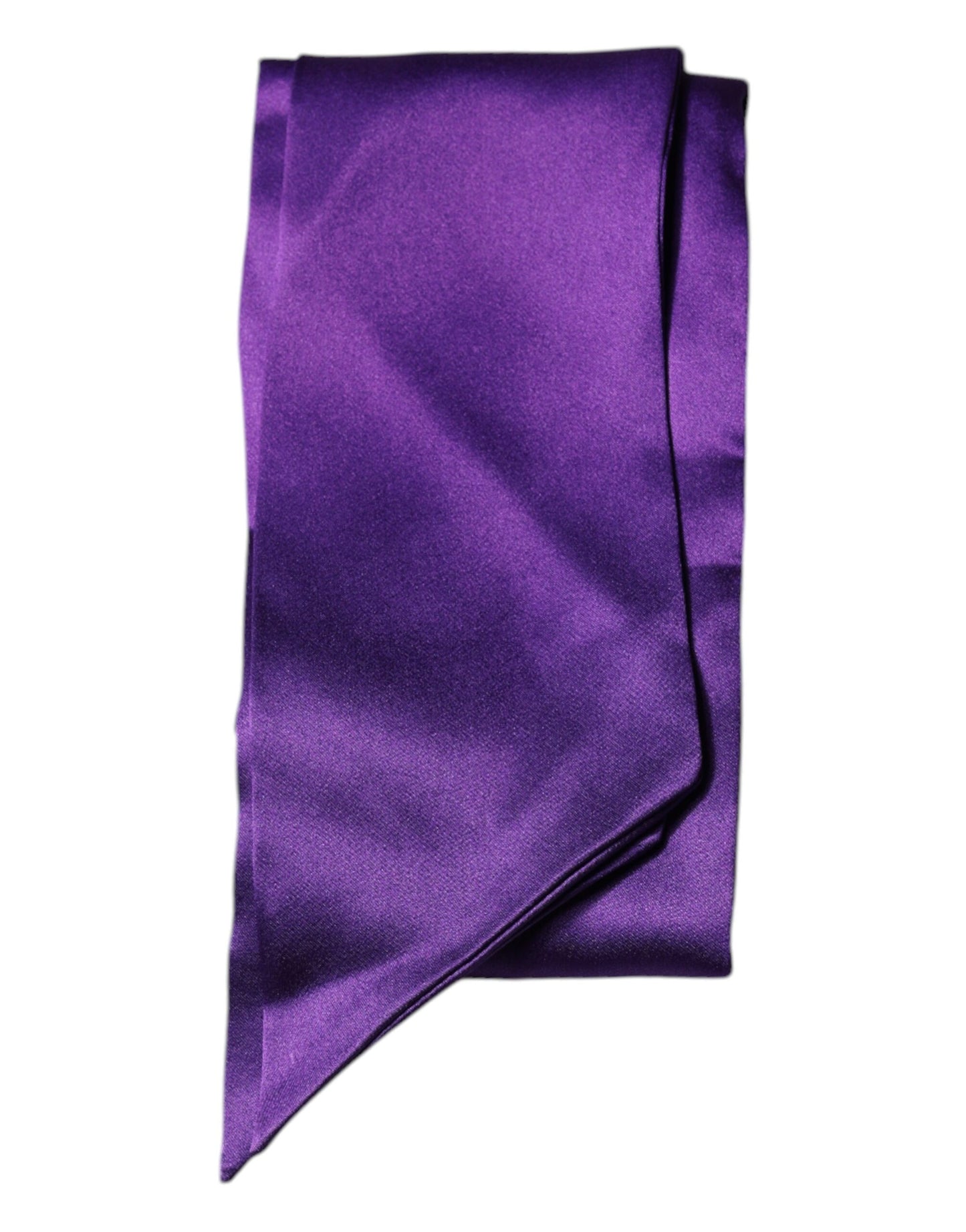 Dolce & Gabbana Purple Satin Silk Skinny Neck Foulard Scarf by Dolce & Gabbana