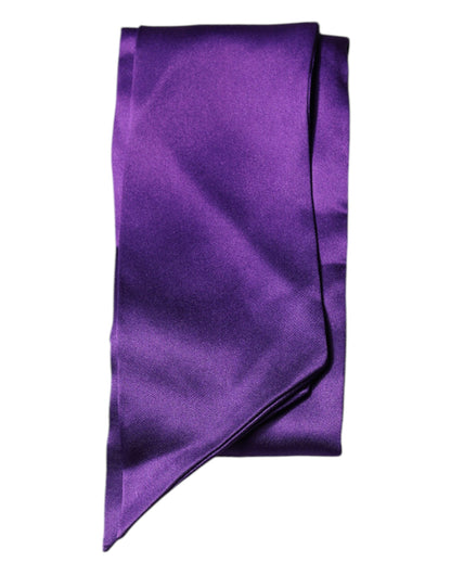 Dolce & Gabbana Purple Satin Silk Skinny Neck Foulard Scarf by Dolce & Gabbana