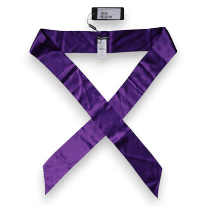 Dolce & Gabbana Purple Satin Silk Skinny Neck Foulard Scarf by Dolce & Gabbana