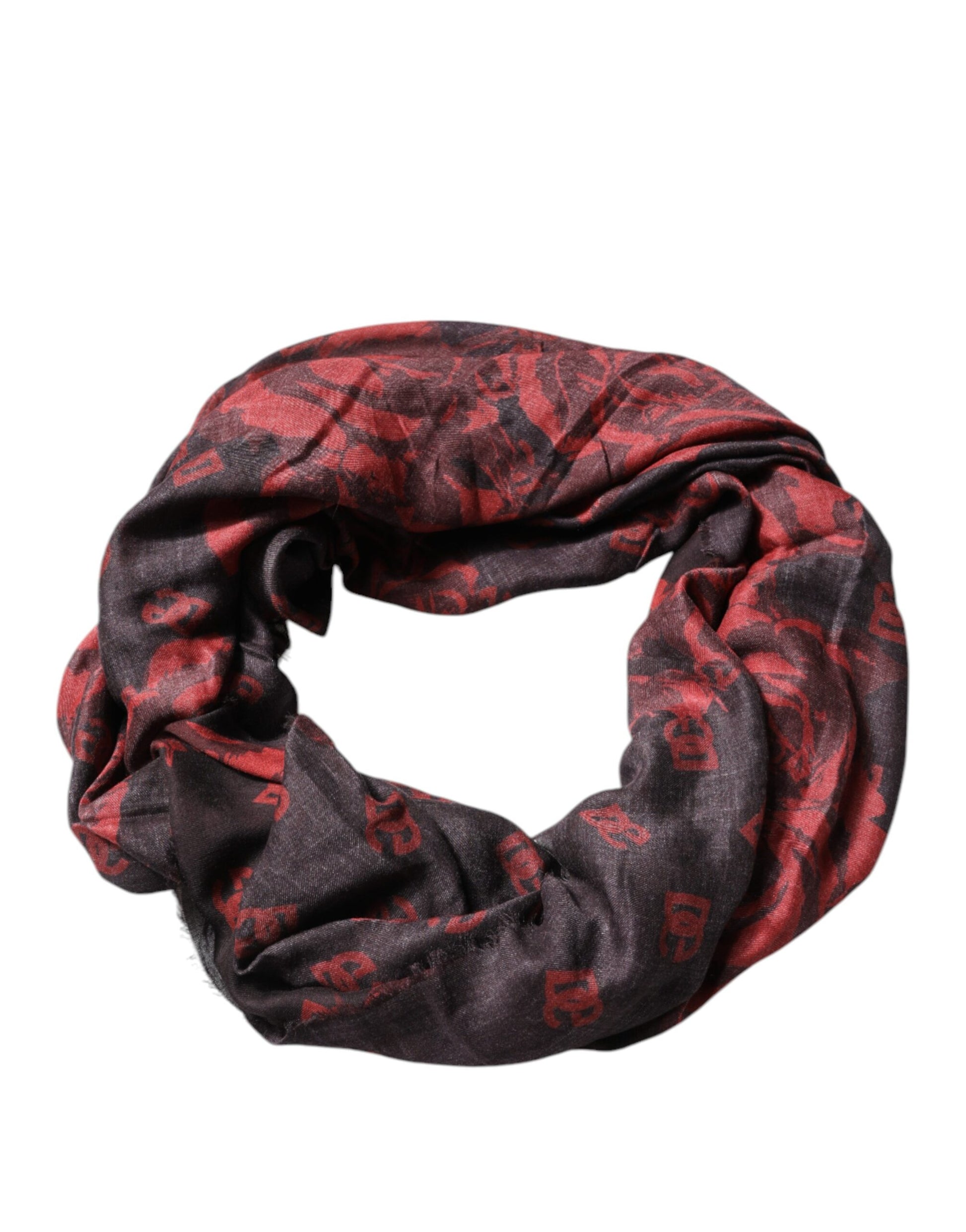 Dolce & Gabbana Black Red Floral Modal Wrap Shawl Scarf by Dolce & Gabbana
