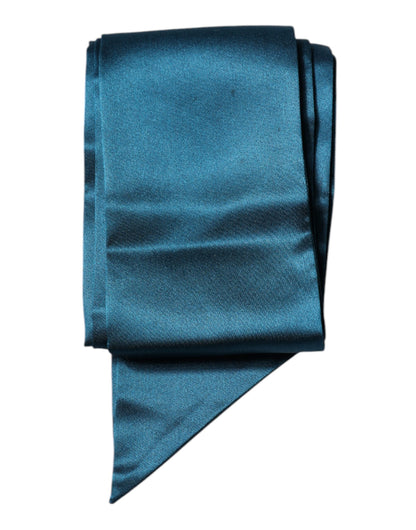 Dolce & Gabbana Dark Green Satin Silk Skinny Foulard Scarf by Dolce & Gabbana