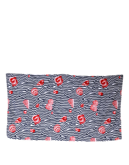 Serviette de plage Dolce &amp; Gabbana à rayures multicolores et coquillages