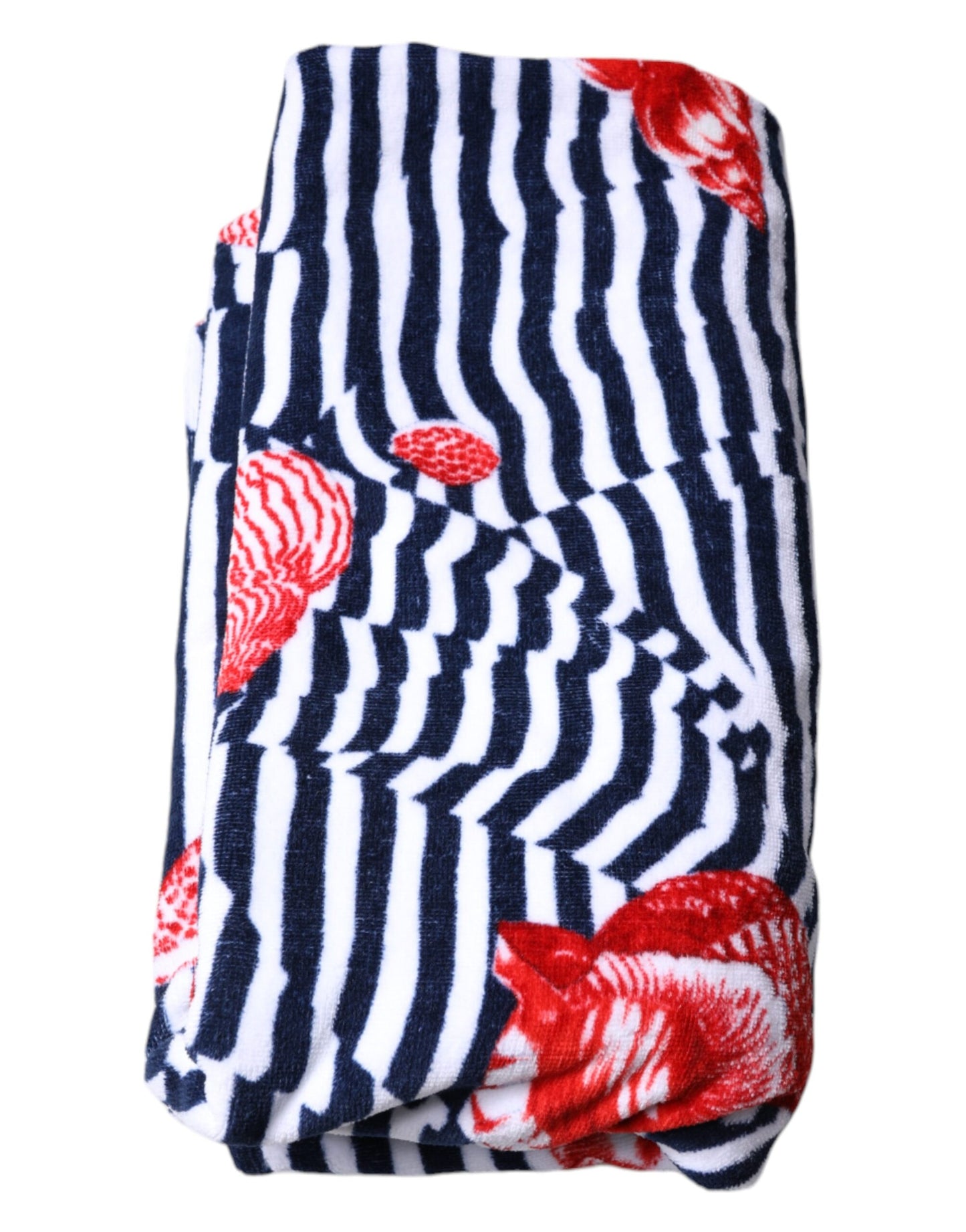 Serviette de plage Dolce &amp; Gabbana à rayures multicolores et coquillages