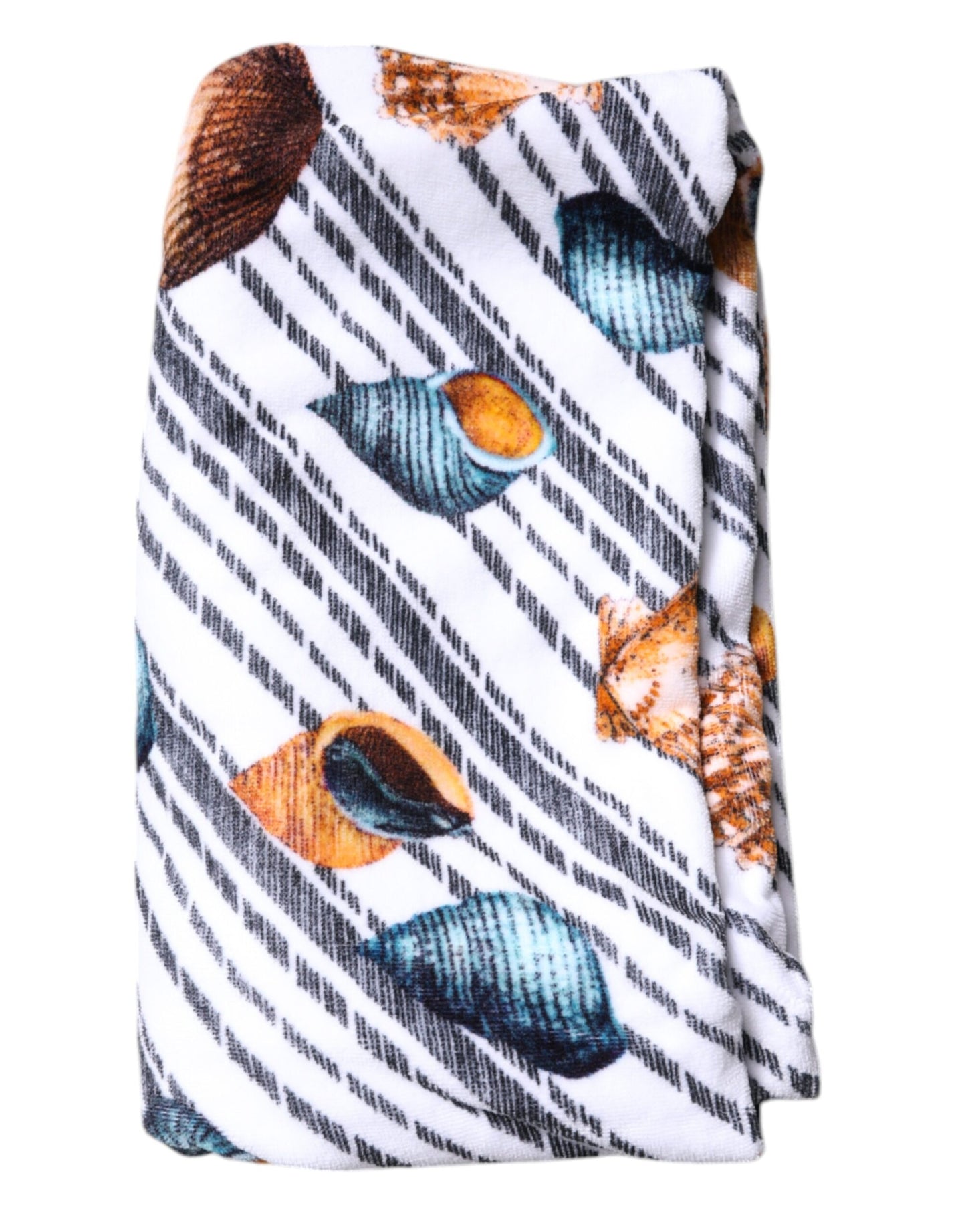 Serviette de plage Dolce &amp; Gabbana à rayures multicolores et coquillages