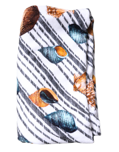 Serviette de plage Dolce &amp; Gabbana à rayures multicolores et coquillages