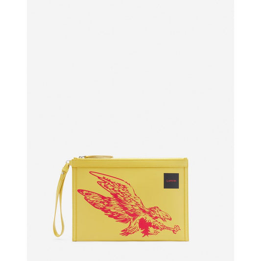 Portefeuille homme en cuir jaune Lanvin