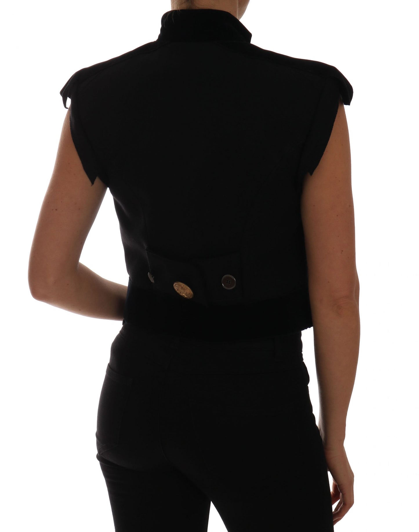 Gilet style militaire noir orné Dolce &amp; Gabbana