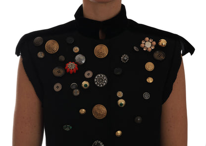 Gilet style militaire noir orné Dolce &amp; Gabbana
