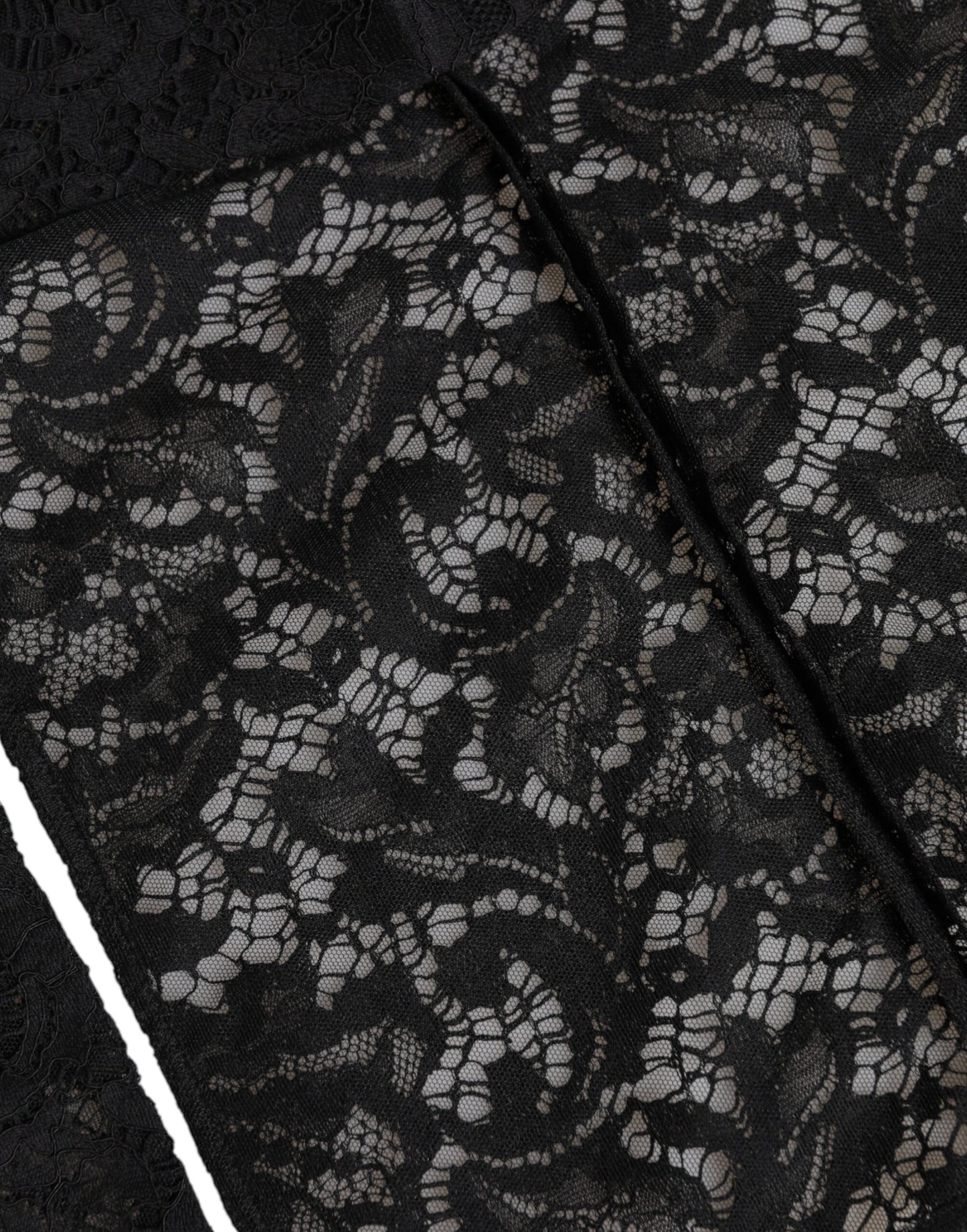 Dolce &amp; Gabbana Black Floral Lace Whole Head Wrap Hat