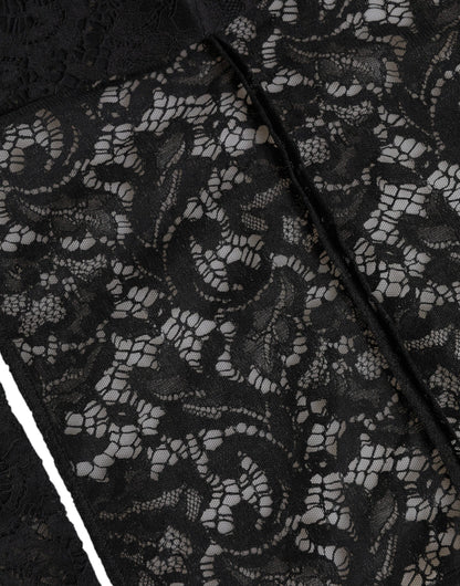 Dolce &amp; Gabbana Black Floral Lace Whole Head Wrap Hat