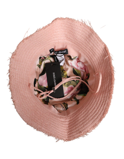 Dolce &amp; Gabbana Pink Cotton Wide Brim Bucket Hat