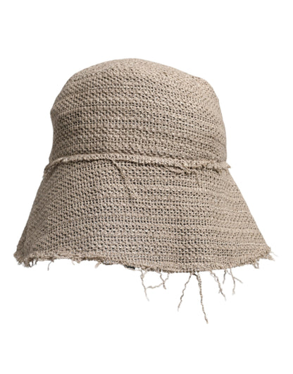 Dolce &amp; Gabbana Beige Linen Wide Brim Bucket Hat