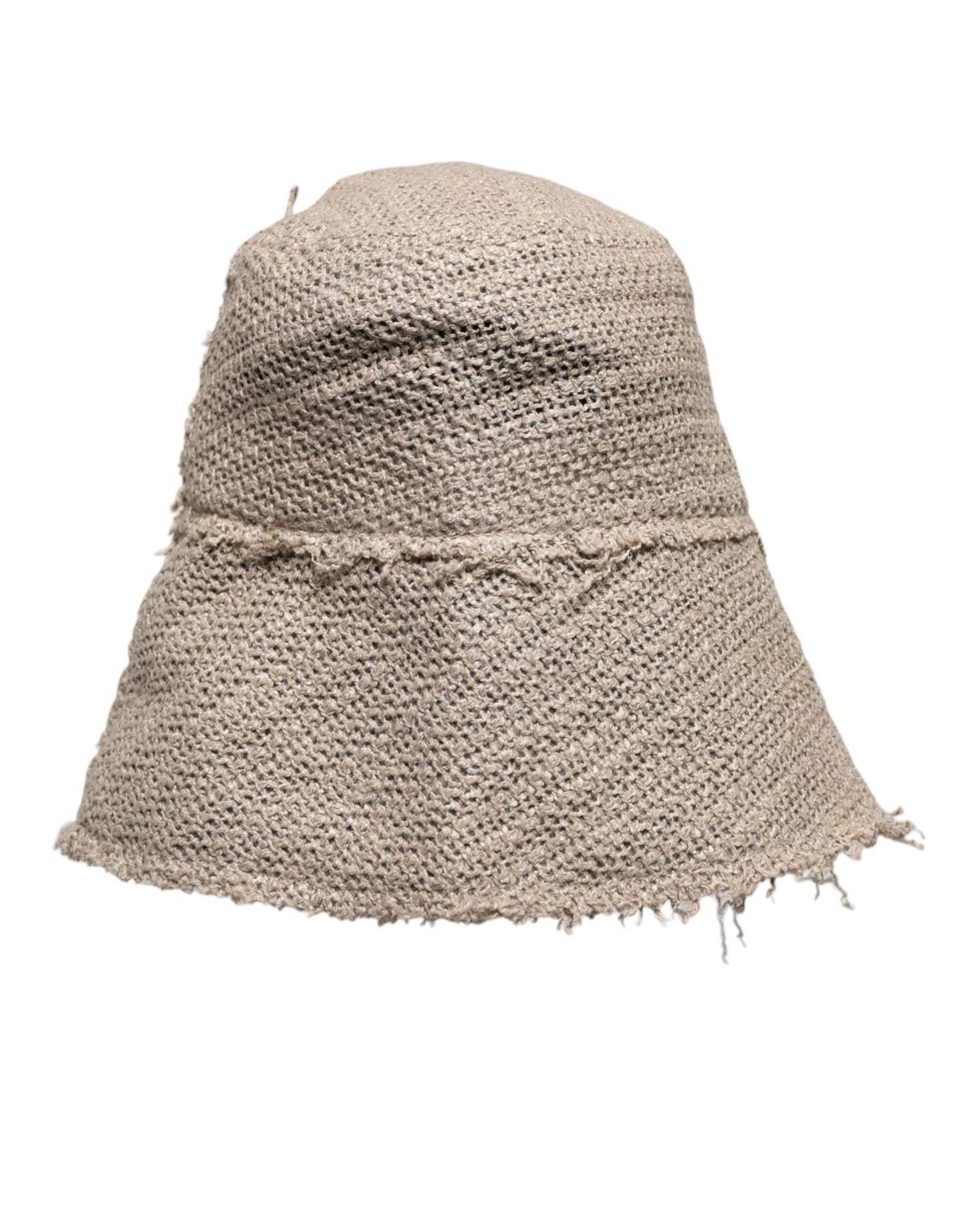 Dolce &amp; Gabbana Beige Linen Wide Brim Bucket Hat