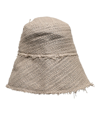Dolce &amp; Gabbana Beige Linen Wide Brim Bucket Hat