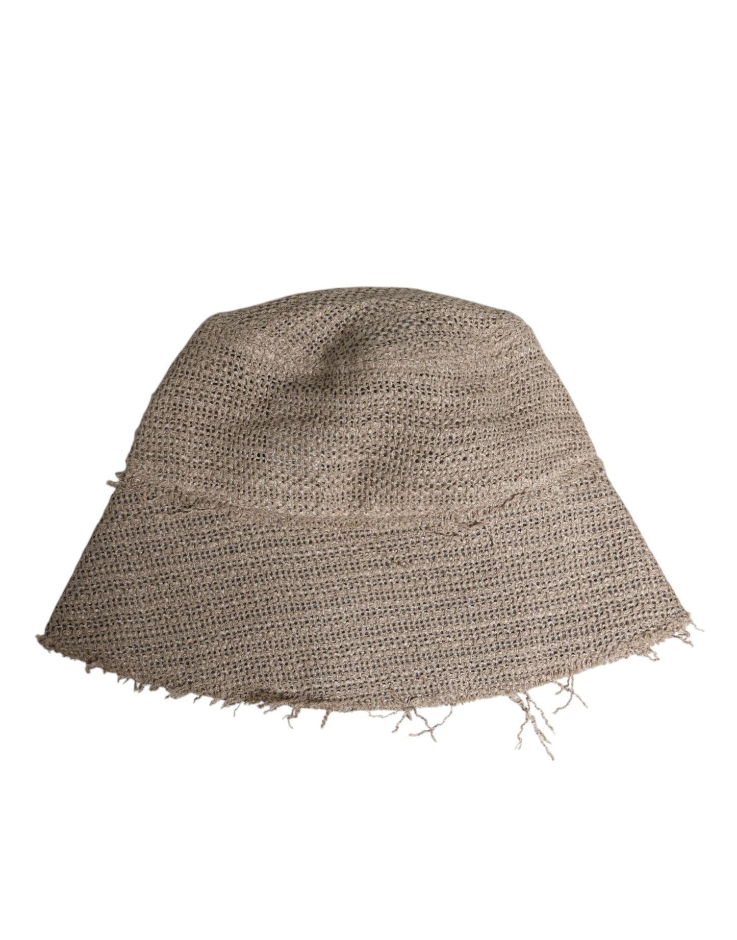 Dolce &amp; Gabbana Beige Linen Wide Brim Bucket Hat