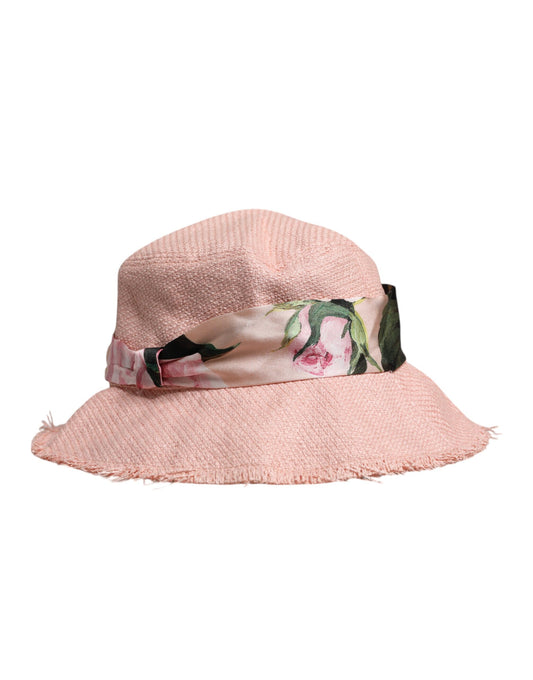 Dolce &amp; Gabbana Pink Cotton Wide Brim Bucket Hat